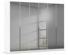Rauch Möbel Skyla, Kleiderschrank für Schlafzimmer, Kinderzimmer, Jugendzimmer, Garderobe, Flur, 6-türig mit Grauspiegel, Griffstangen Grau metallic, Schwarz, Farbe Weiß, Maße 271 x 210 x 54 cm Bild 3