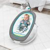 Asalvo FOLD Elefante Babywippe, Rückenlehne in 4 Positionen, entspannende Musik und Vibration, Feste Position und Wippe, 5-Punkt-Gurt, faltbar, maximale Belastung 9 kg, Aqua Grau Bild 2