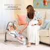 Asalvo FOLD Elefante Babywippe, Rückenlehne in 4 Positionen, entspannende Musik und Vibration, Feste Position und Wippe, 5-Punkt-Gurt, faltbar, maximale Belastung 9 kg, Aqua Grau Bild 3