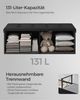 Songmics Sitzbank mit Stauraum, klappbare Sitztruhe, Aufbewahrungsbox, 38 x 110 x 38 cm, Deckel klappbar, bis 300 kg belastbar, für Flur, Wohnzimmer, Schlafzimmer, tintenschwarz LSF076B01 Bild 4