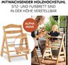 Hauck Hochstuhl Set Alpha Plus Move inkl. Essbrett, Sitzkissen und 2x Babyteller Silikon - mitwachsender Holz Babystuhl / Kinderhochstuhl mit Rollen, Gurt und Tisch - Natur Beige Bild 3