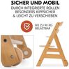 Hauck Hochstuhl Set Alpha Plus Move inkl. Essbrett, Sitzkissen und 2x Babyteller Silikon - mitwachsender Holz Babystuhl / Kinderhochstuhl mit Rollen, Gurt und Tisch - Natur Beige Bild 4