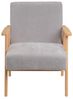 DRW Vintage-Sessel aus Chenille-Stoff und Holz in Grau und Natur Bild 2
