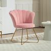 HOMCOM Relaxsessel Loungesessel mit Armlehnen, Metallbeine (Schminkstuhl, 1-St, Sessel), Polstersessel für Wohnzimmer, Schlafzimmer Rosa Bild 2