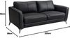 Vente-unique - BATUCO Sofa Leder Schwarz - B 86 cm x H 82 cm x L 200 cm Bild 3