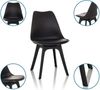 hjh OFFICE Schalenstuhl 4er Pack Scandi P Kunststoff, Esszimmerstuhl mit gepolstertem Sitz, Schwarz, 830116 Bild 4