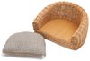 Hundebett Prince 64x43 cm, Weide geflochten, mit Kissen braun Bild 4
