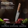 ZAYIKO Damastmesser KINONE kleines Chefmesser - 15,5cm Klinge - Wurzelholzgriff Birke - VG-10 Stahlkern Bild 2