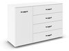 rauch Aditio Box, Kommode, 1-türig, 4 Schubladen, mit Softclose-Funktion, Farbe Weiß, BxHxT 120x81x42cm
