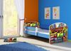 ACMA Kinderbett Jugendbett mit Einer Schublade und Matratze Blau mit Rausfallschutz Lattenrost II 140x70 160x80 180x80 (44 Lokomotive, 180x80) Bild 2