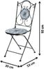 Kobolo 4-Fußstuhl Metallstuhl Dekostuhl - Mosaik weiß-blau - H 92 cm (zusammenklappbar, 1 St) Bild 2