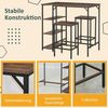HOMCOM Bartisch Bartisch-Set mit 2 Barhockern Bild 4