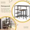 HOMCOM Bartisch Bartisch-Set mit 2 Barhockern Bild 3