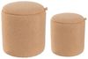 Pouf mit Stauraum 2er Set BEREA Bouclé Hellbraun Bild 4