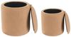 Pouf mit Stauraum 2er Set BEREA Bouclé Hellbraun Bild 5