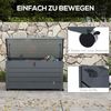 Outsunny Gartenbox mit Griffen Rollen Schloss (311 Liter Auflagenbox, 1 St, Wasserdicht Abschließbar Gartentruhe), für Garten Balkon 120 x 62cm Dunkelgrau Bild 3