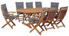 Gartentisch Set MAUI Akazienholz 160 220x100x74 cm Grau Bild 1