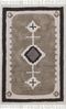 Teppich Baumwolle beige 160x230 cm geometrisches Muster Fransen Kurzflor GEYVE Bild 1