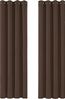 Deconovo Blickdichte Gardinen Vorhang Blickdicht Ösenvorhang Thermovorhang, 180x140 cm(HöhexBreite), Braun, 2er Set Bild 3