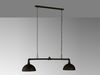 LED Pendelleuchte 2-flammig Industrial Schwarz Gold Design Rohr, Breite 87cm Bild 3