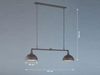 LED Pendelleuchte 2-flammig Industrial Schwarz Gold Design Rohr, Breite 87cm Bild 4
