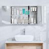 Home Discount Bath Vida Tiano Badezimmerschrank, dreifach verspiegelt, Wandmontage, Edelstahl, moderner Schrank, Glas, Silber, H 45 x W 68 x D 13 cm Approx Bild 5