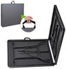 HATTORO Buffettisch Klapptisch Campingtisch Gartentisch Tisch Koffer 180 cm Grau Bild 4