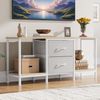 YITAHOME TV Schrank für bis zu 47 Zoll Fernseher, Fernsehtisch Mediaschrank mit 2 Stoffschubladen & 2 Ablagefächern, 110 x 30 x 50 cm Stahlgestell TV Lowboard für Wohnzimmer & Schlafzimmer Bild 2