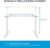 Ergotopia Desktopia Lite, höhenverstellbarer Schreibtisch, elektrisch höhenverstellbares Tischgestell mit Memory Funktion, Kollisionsschutz, Weiß Bild 3