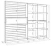 Skraut Home | Bücherregal Bibliothek | Bookshelf, Bookcase | 230 x 186 x 25 cm | Wohnzimmer, Esszimmer, Büro | Elektrokamin | Moderner Stil | Eiche Schwarz Bild 3
