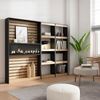 Skraut Home | Bücherregal Bibliothek | Bookshelf, Bookcase | 230 x 186 x 25 cm | Wohnzimmer, Esszimmer, Büro | Elektrokamin | Moderner Stil | Eiche Schwarz Bild 2