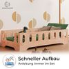 smartwood TILA 2B Kinderbett 60x120 mit Rausfallschutz und Lattenrost - Bodenbett Kinder Naturholz - Montessori Bett mit glatten Kanten - Betten für schnelle Montage - Bis zu 95 kg Bild 4