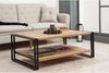 Dmora - Wohnzimmertisch Sirius, Niedriger Wohnzimmertisch, Kaffeeregal, Couchtisch für Sofa, 110x70h40 cm, Eiche und Schwarz Bild 4