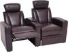 2er Kinosessel HWC-H30, Relaxsessel Fernsehsessel Zweisitzer Sofa, Staufach Soft Touch Kunstleder MVG ~ braun Bild 2