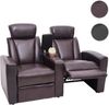 2er Kinosessel HWC-H30, Relaxsessel Fernsehsessel Zweisitzer Sofa, Staufach Soft Touch Kunstleder MVG ~ braun Bild 5