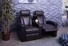 2er Kinosessel HWC-H30, Relaxsessel Fernsehsessel Zweisitzer Sofa, Staufach Soft Touch Kunstleder MVG ~ braun Bild 4