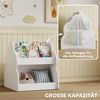 AIYAPLAY Spielzeugtruhe mit Rädern, 4 Regalen (Kinderregal, 1 St, 2-stöckiges Spielzeugregal), für Kinderzimmer, Spielzimmer, Wohnzimmer, 54 x 50 x 56 cm, Weiß Bild 4