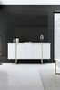 Dmora - Kommode Betel, Wohnzimmerbuffet, Wohnzimmer-Sideboard, Moderne Küchen-Speisekammer, 160x35h80 cm, Weiß und Gold Bild 5