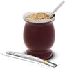 Balibetov MATE (Mate Becher) aus rostfreiem Edelstahl mit Bombilla (Sorbet) für mate (Rot) Bild 1