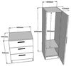 Vente-unique - VITORIO Kommode Holz, Platte Weiß - B 47 cm x H 140 cm x L 100 cm Bild 3