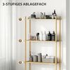 HOMCOM Badregal mit Umkippschutz, platzsparend, 3 Ebenen Toilettenregal 1-tlg, für Waschküche, Land Stil, Naturholz Bild 4