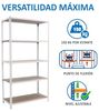 Simonrack Schwerlastregal, Lagerregal, 180 x 80 x 30 cm, Metallregal, Kellerregal, Biegestelle 150 kg, 5 Holzfachböden, Weiss/Holz - Maderclick Bild 4