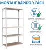 Simonrack Schwerlastregal, Lagerregal, 180 x 80 x 30 cm, Metallregal, Kellerregal, Biegestelle 150 kg, 5 Holzfachböden, Weiss/Holz - Maderclick Bild 5