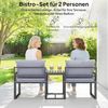Outsunny Sitzgruppe mit Tisch, abnehmbar Sitz-& Rückenkissen, atmungsaktiv Bezug, (Garten Bistro Set, 3-tlg, Balkonmöbel Set), für Garten Terrasse Grau Bild 3