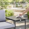 Outsunny Sitzgruppe mit Tisch, abnehmbar Sitz-& Rückenkissen, atmungsaktiv Bezug, (Garten Bistro Set, 3-tlg, Balkonmöbel Set), für Garten Terrasse Grau Bild 5