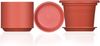 BigDean 3X Blumentopf Ø 25 cm Farbe Terrakotta & Untersetzer Kunststoff Pflanztopf Containertopf Übertopf Pflanzkübel rund 25 x 18 cm Blumentöpfe Bild 4