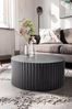 FINEBUY Couchtisch FB92224 (67x67x31 cm, Sofatisch Rund Schwarz, Wellenmuster), Wohnzimmertisch Kaffeetisch Eisen Modern Bild 4