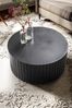 FINEBUY Couchtisch FB92224 (67x67x31 cm, Sofatisch Rund Schwarz, Wellenmuster), Wohnzimmertisch Kaffeetisch Eisen Modern Bild 5