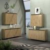 Dmora - Kommode Giuba, Wohnzimmerbuffet, Wohnzimmer-Sideboard, Moderne Küchen-Speisekammer, Made in Italy, 100x40h110 cm, Glänzendes Weiß und Anthrazit Bild 5