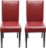 4er-Set Esszimmerstuhl Stuhl Küchenstuhl Littau ~ Leder, rot dunkle Beine Bild 4